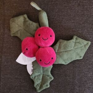 NWT Jellycat Amuseables Holly Plush Christmas Decoration Ornament - RETIRED
